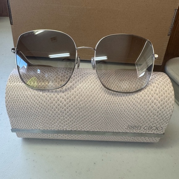 Jimmy Choo Pink and Gold Sunglasses - Picture 2 of 9